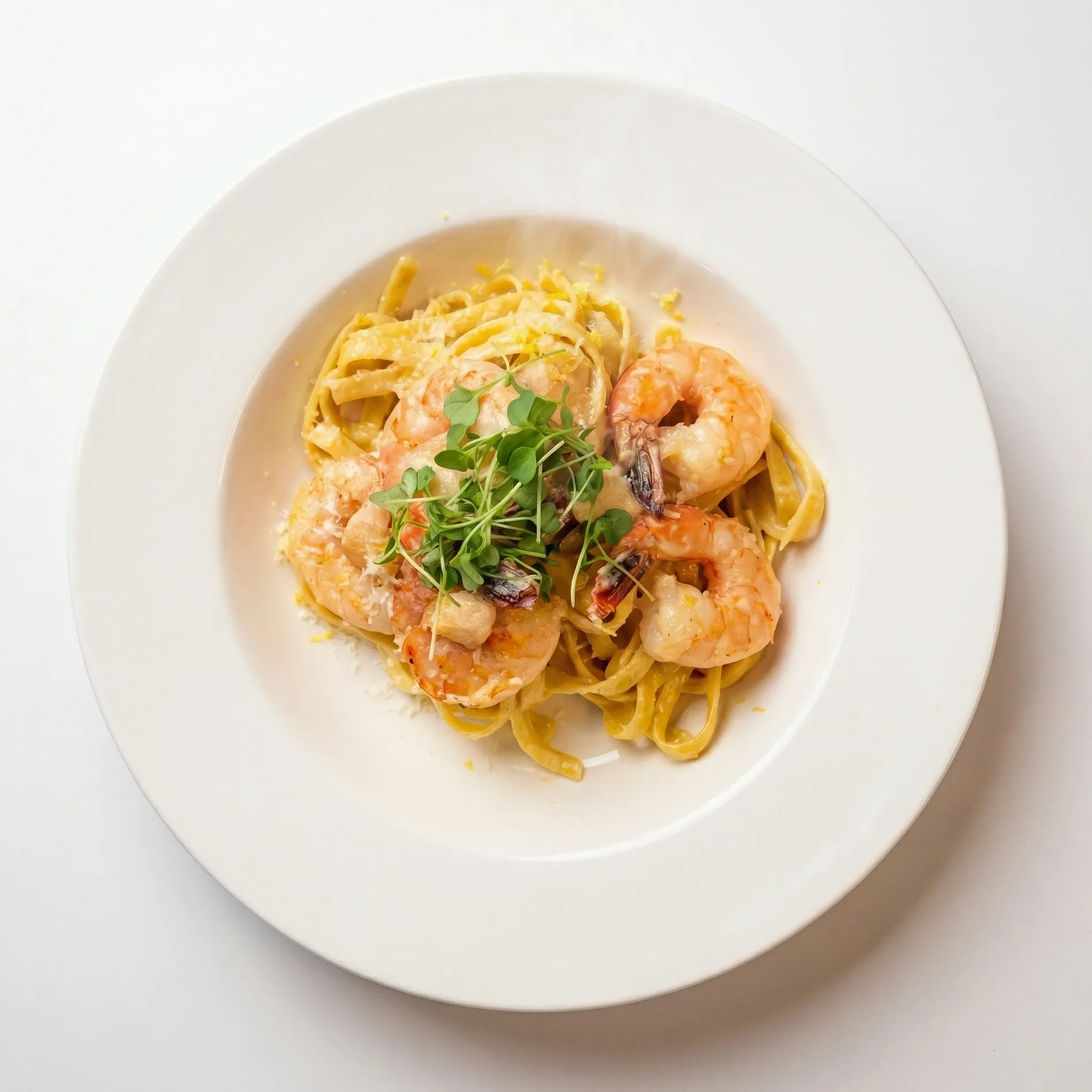 Seafood Fettuccine - House-made pasta at La Torino Trattoria Calgary